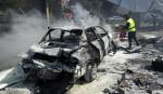 Sirija, slika spaljenog automobila