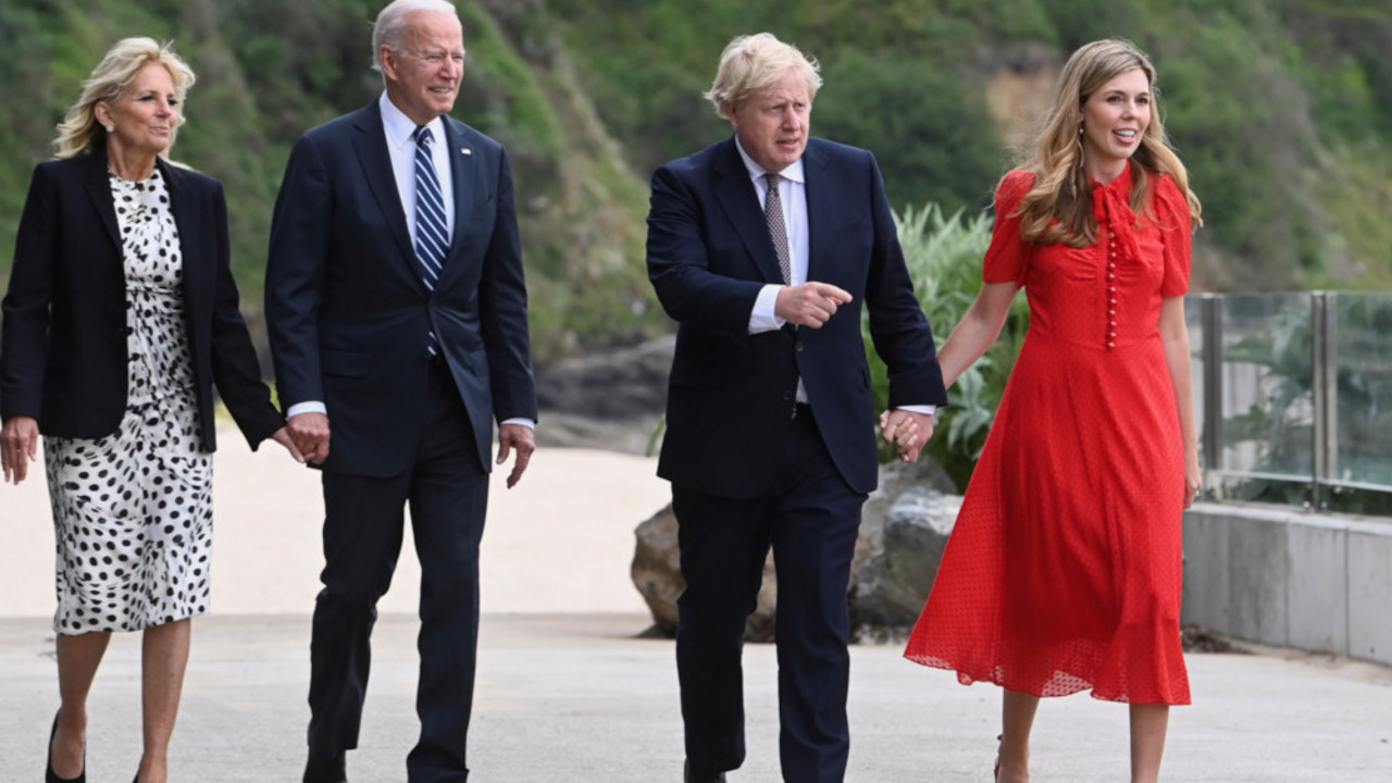 Džo Bajden i Boris Džonson sa prvim damama