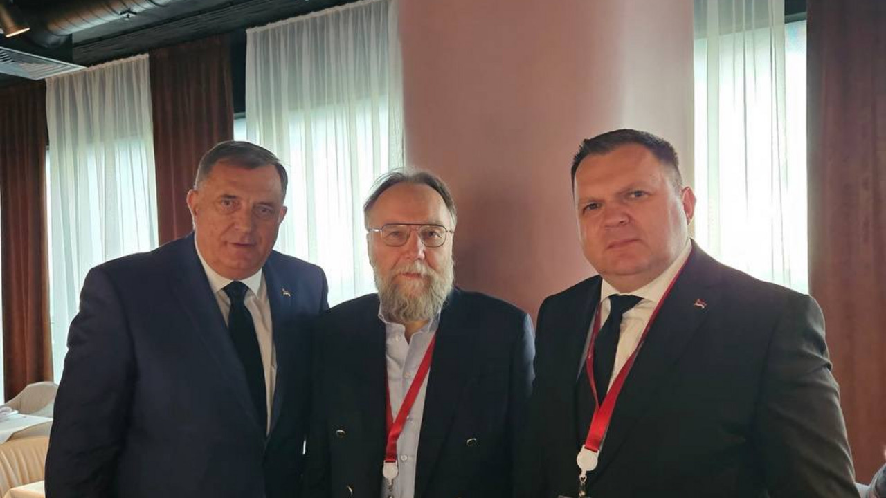 Milorad Dodik, Aleksandar Dugin i Željko Budimir
