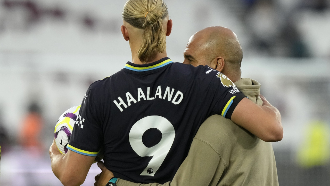 Erling Haland i Pep Gvardiola