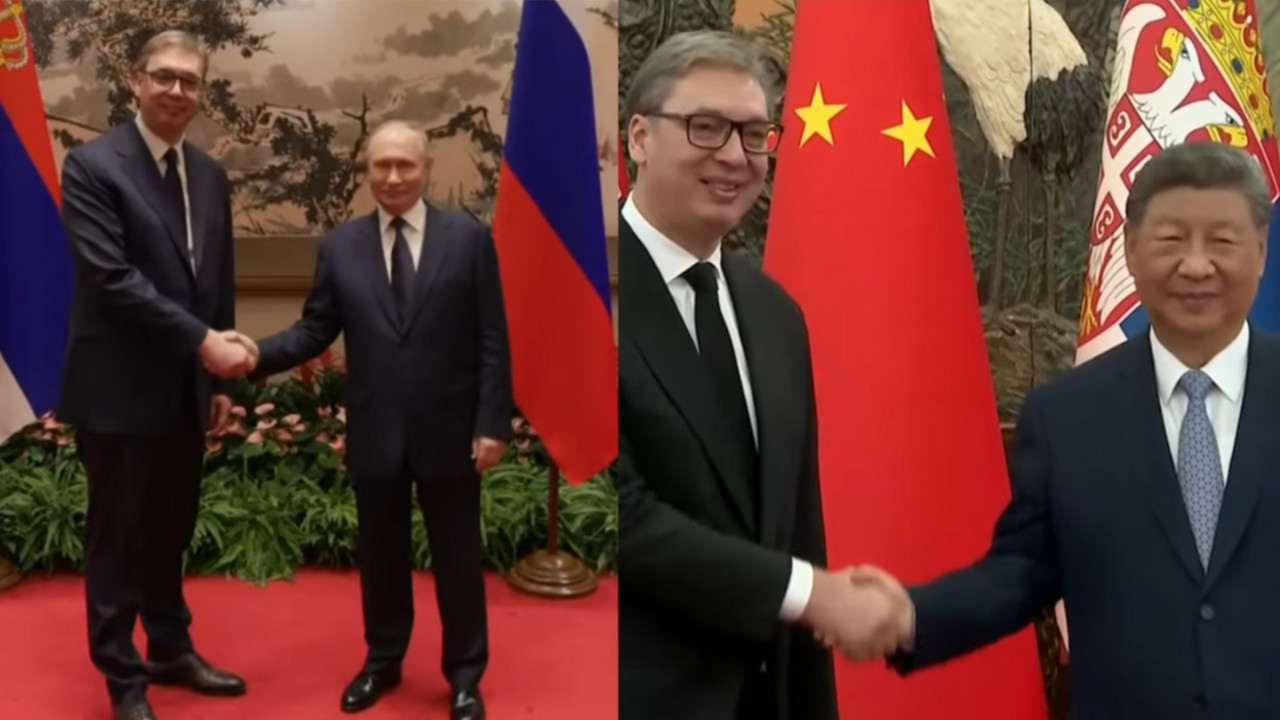 Aleksandar Vučić sa Vladimirom Putinom i Si Đinpingom