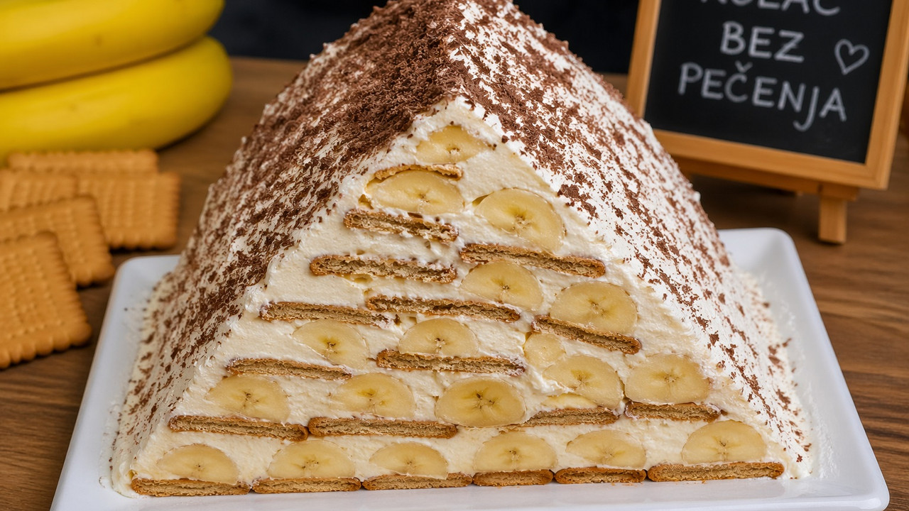 recept za kolač od keksa i banana bez pečenja