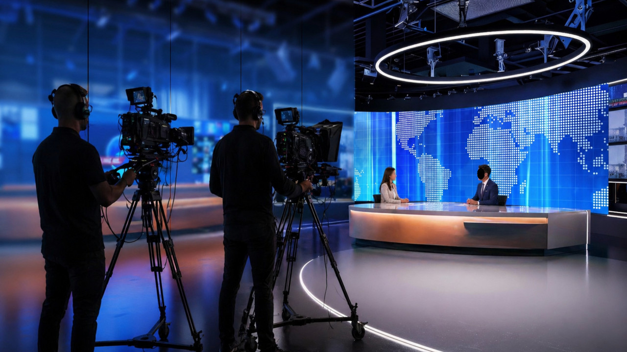 TV studio ilustracija