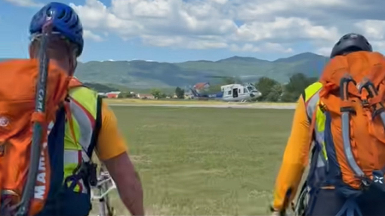 Pripadnici Gorske službe spasavanja CG, helikopter MUP-a