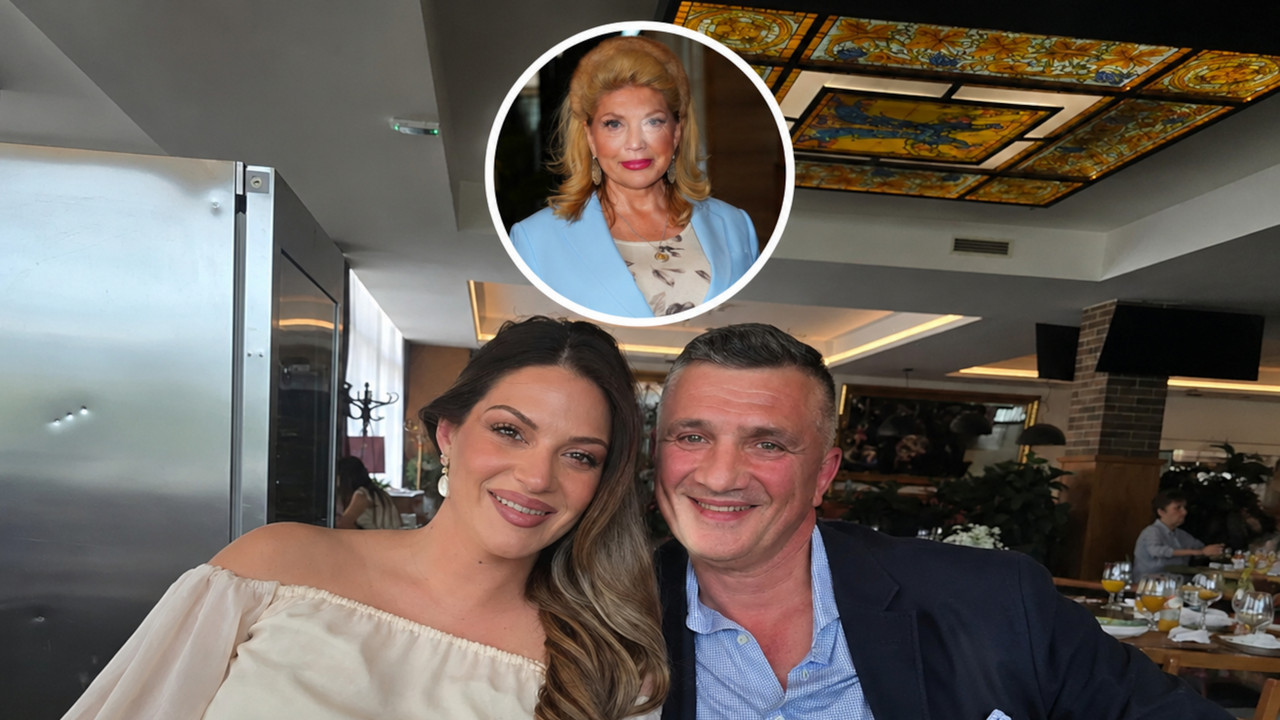 Suzana Mančić sa ćerkom i zetom