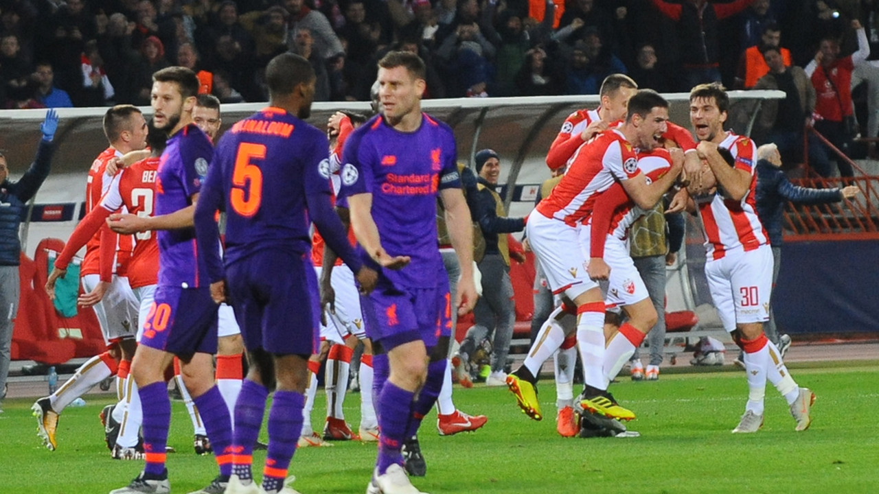 Fudbaleri Liverpula posle gola Crvene zvezde