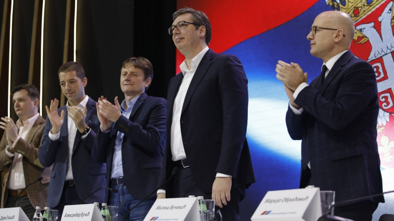 Milenko Jovanov, Marko Đurić, Darko Glišić, Aleksandar Vučić i Miloš Vučević