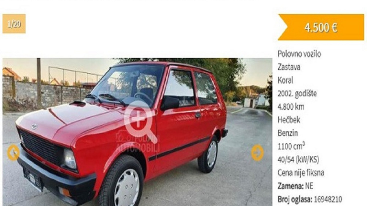 oglas za prodaju automobila