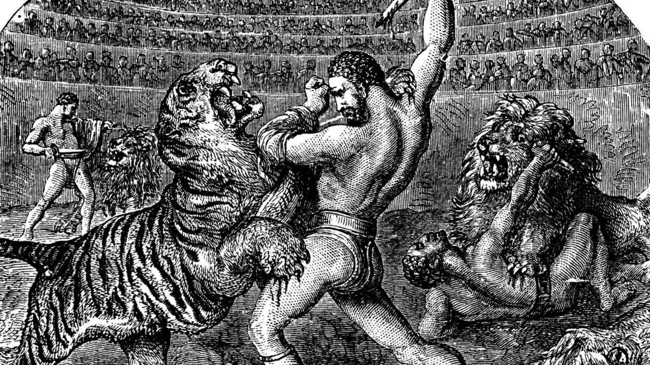gladijator se bori sa lavovima
