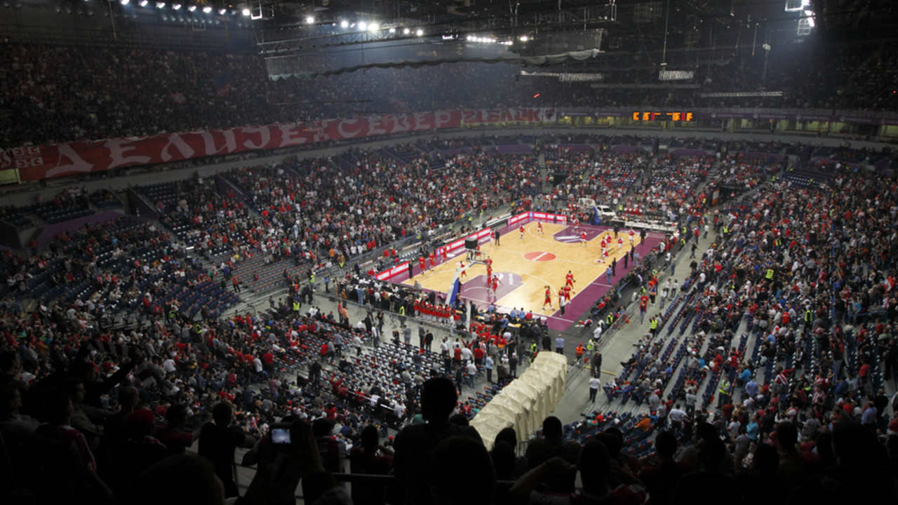 Kombank arena uoči meča Evrolige između Crvene zvezde i Lokomotive Kuban u sezoni 2013/14.