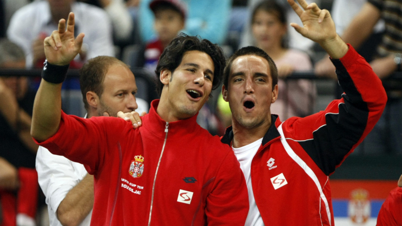 Ilija Bozoljac i Viktor Troicki na Dejvis kup meču reprezentacije Srbije