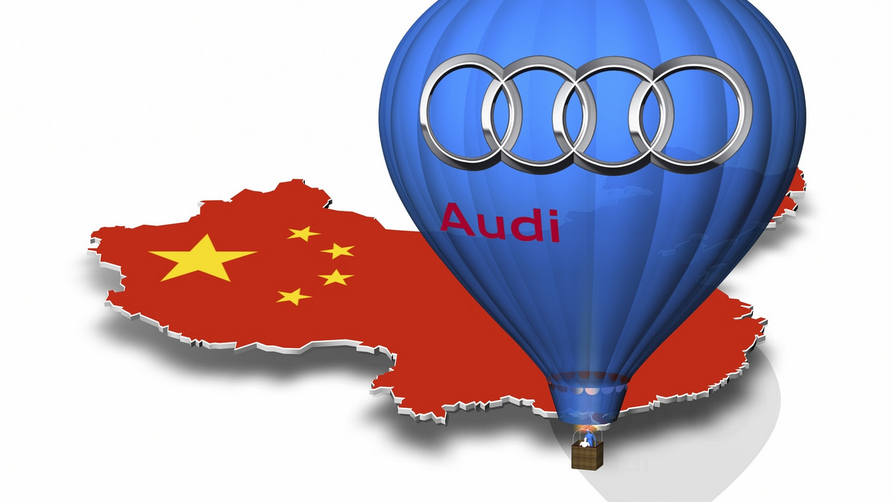 Ilustracija Audi znaka nad mapom kine!