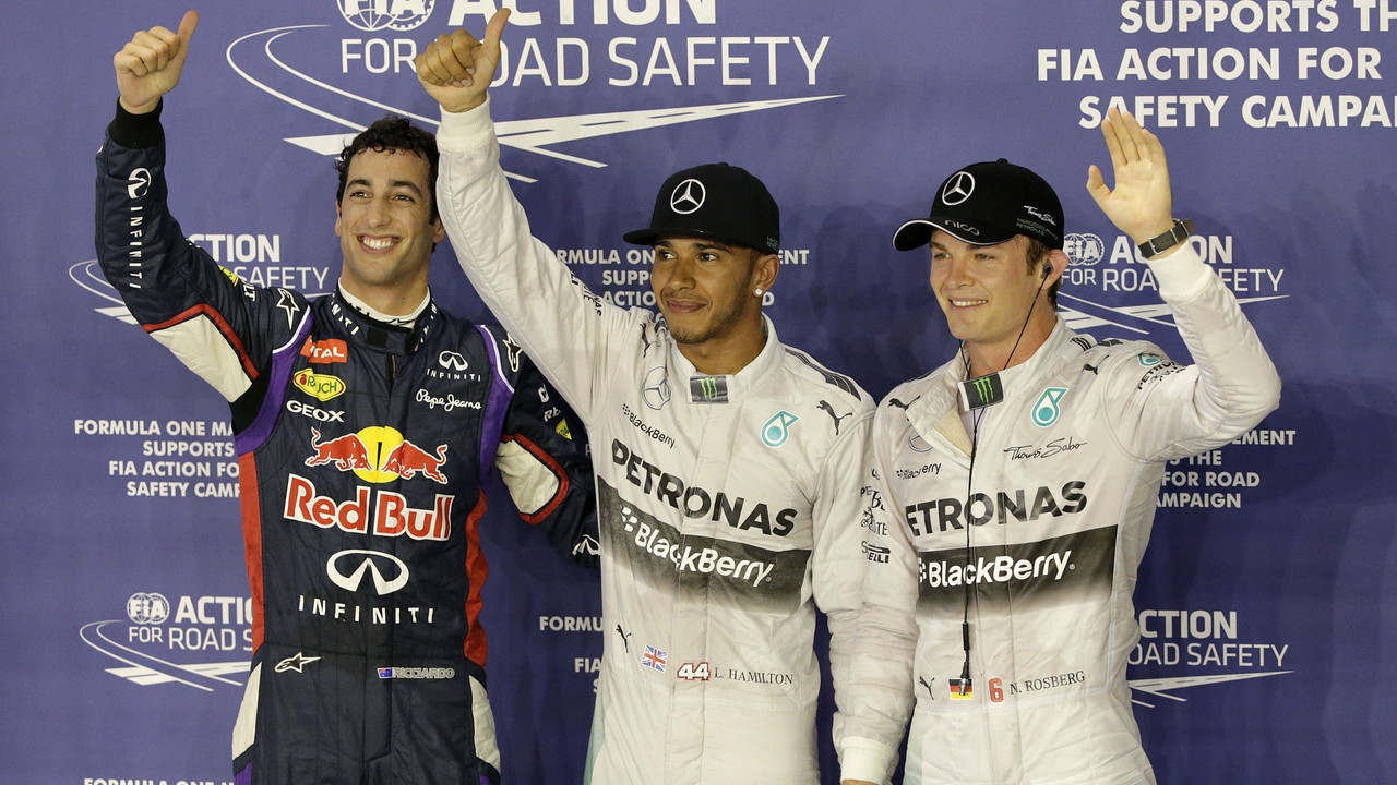 Rikardo, Hamilton i Rozberg posle kvalifikacija za VN Singapura