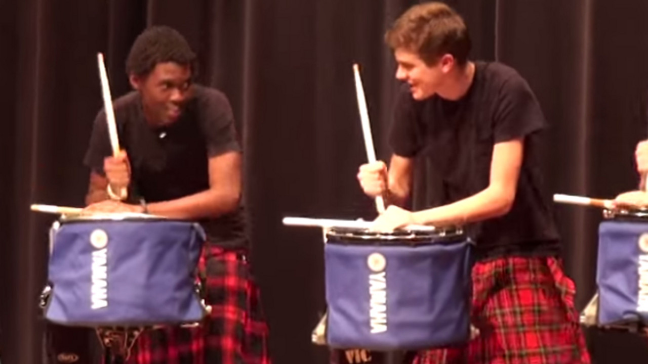 Hot Scots drum line