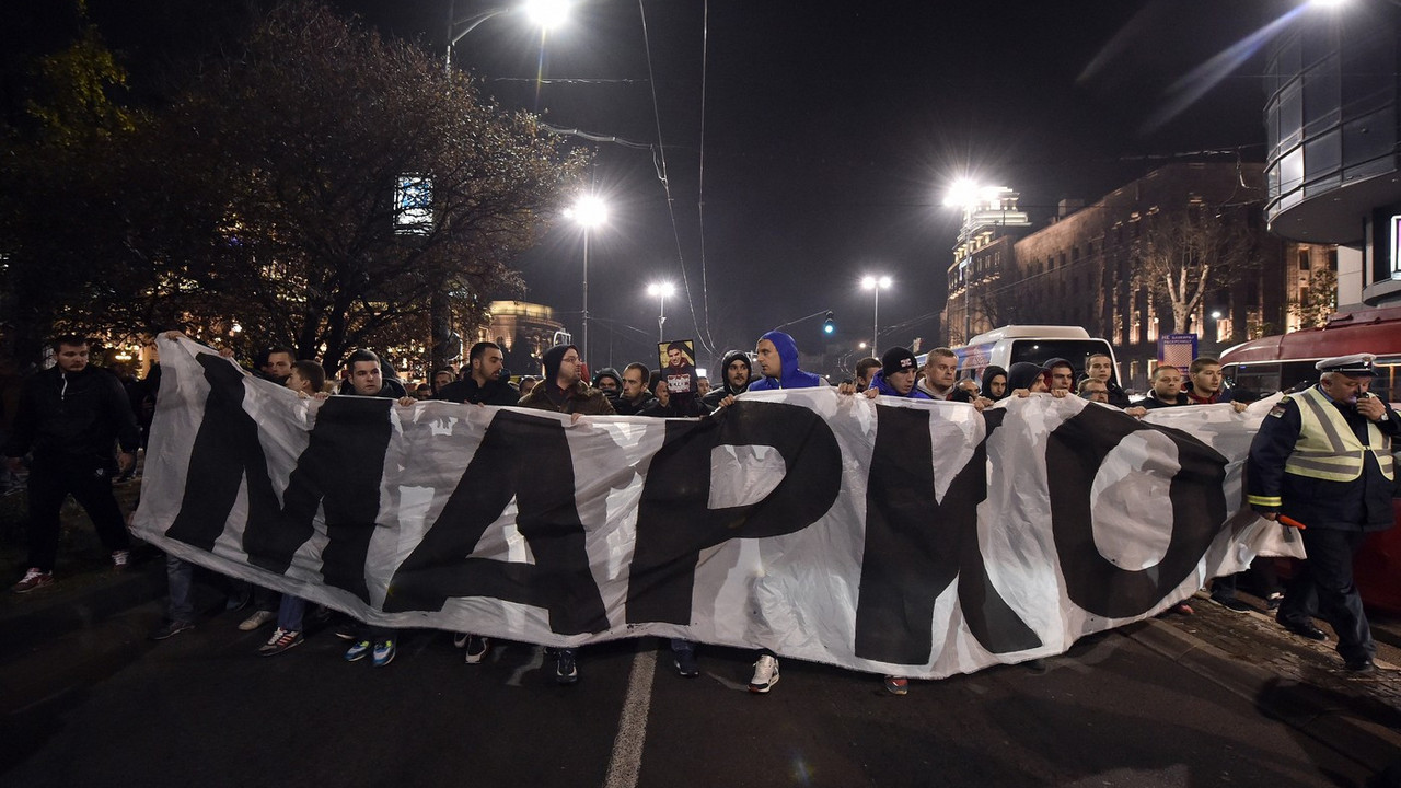 Detalj sa sahrane Marka Ivkovića, navijača Zvezde