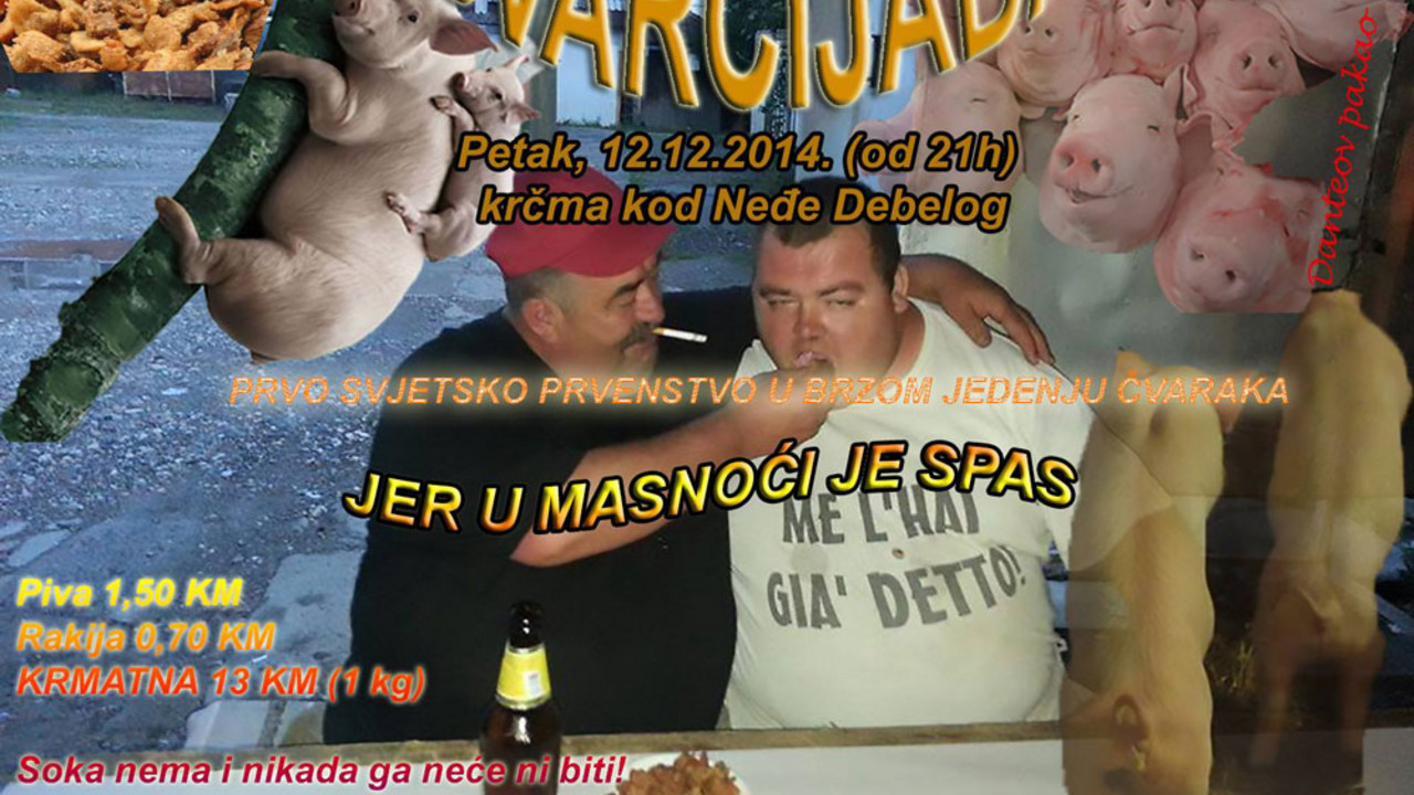 Plakat takmičenja u jedenju čvaraka