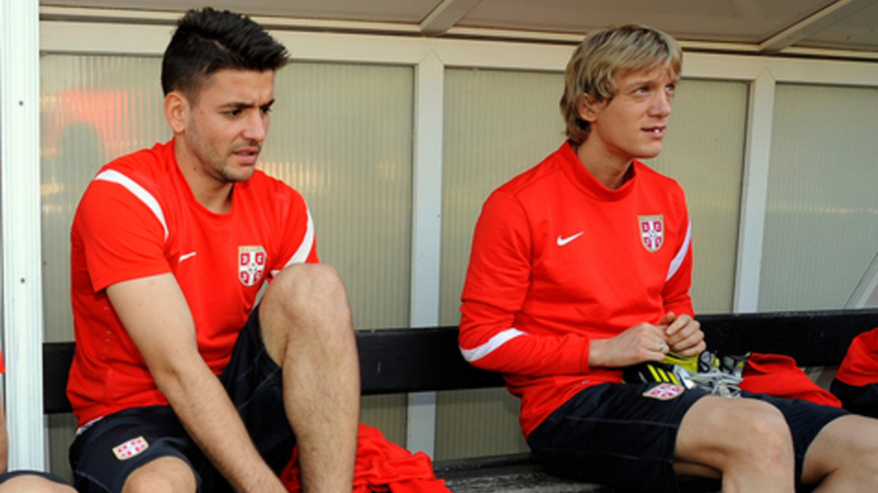 Filip Đorđević i Dušan Basta na treningu reprezentacije Srbije