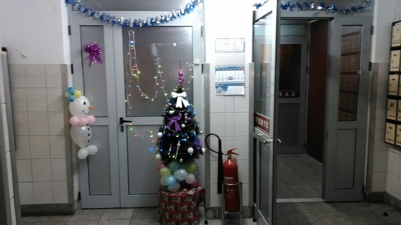 ukrašavanje zgrade na Novom Beogradu