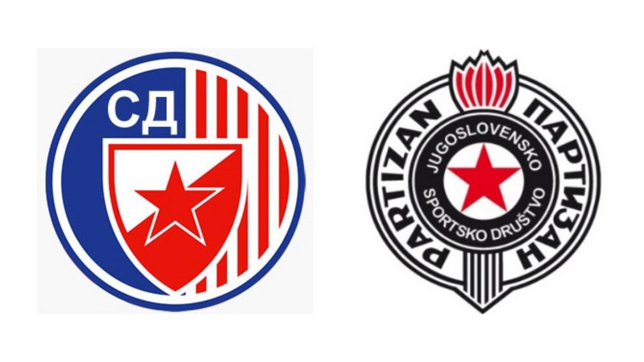 Grbovi SD Crvena zvezda i JSD Partizan