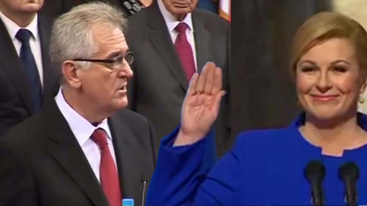 Tomislav Nikolić i Kolinda Grabar Kitarović na polaganjima zakletvi