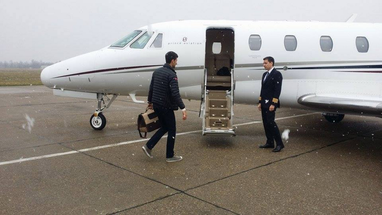 Novak Đoković na aerodromu "Morava"