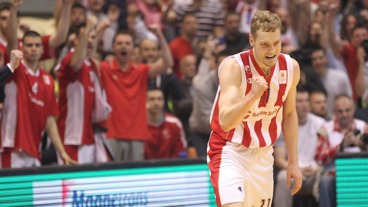 Jaka Blažič na meču sa Partizanom