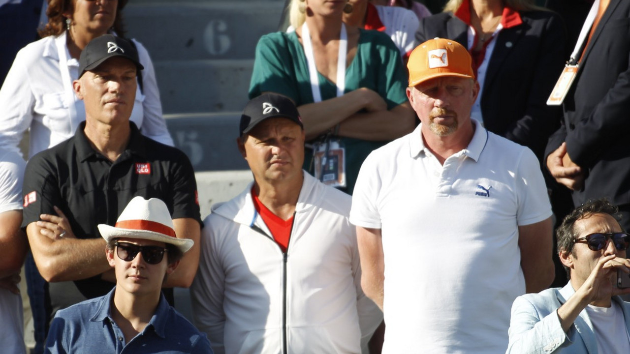 Gebhard Grič, Marjan Vajda i Boris Beker na Rolan Garosu