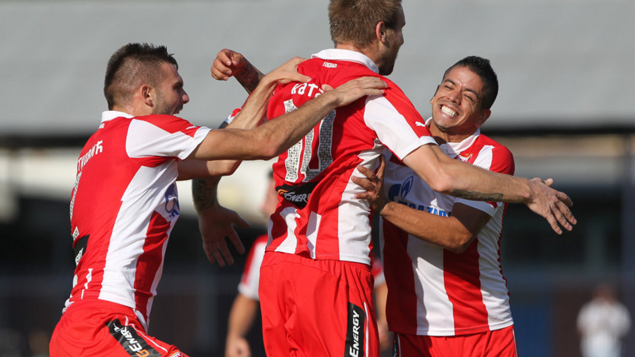 Proslava fudbalera Crvene zvezde na Vračaru