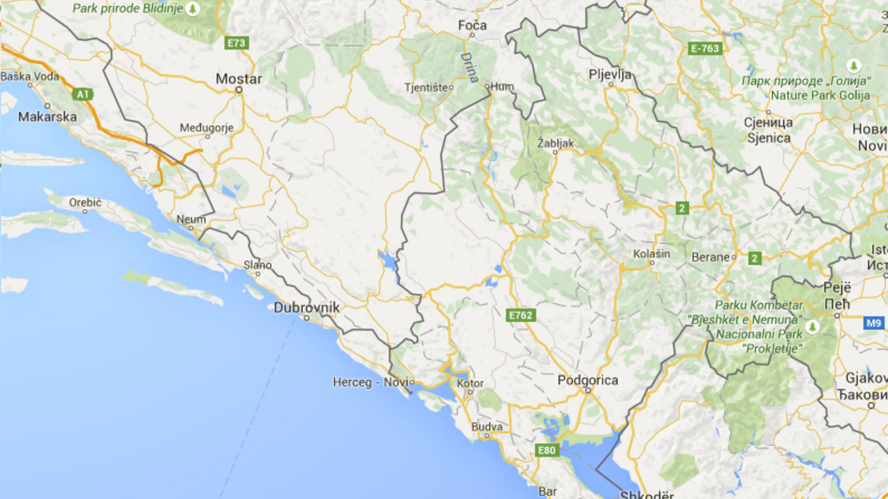 Mapa CG i BiH