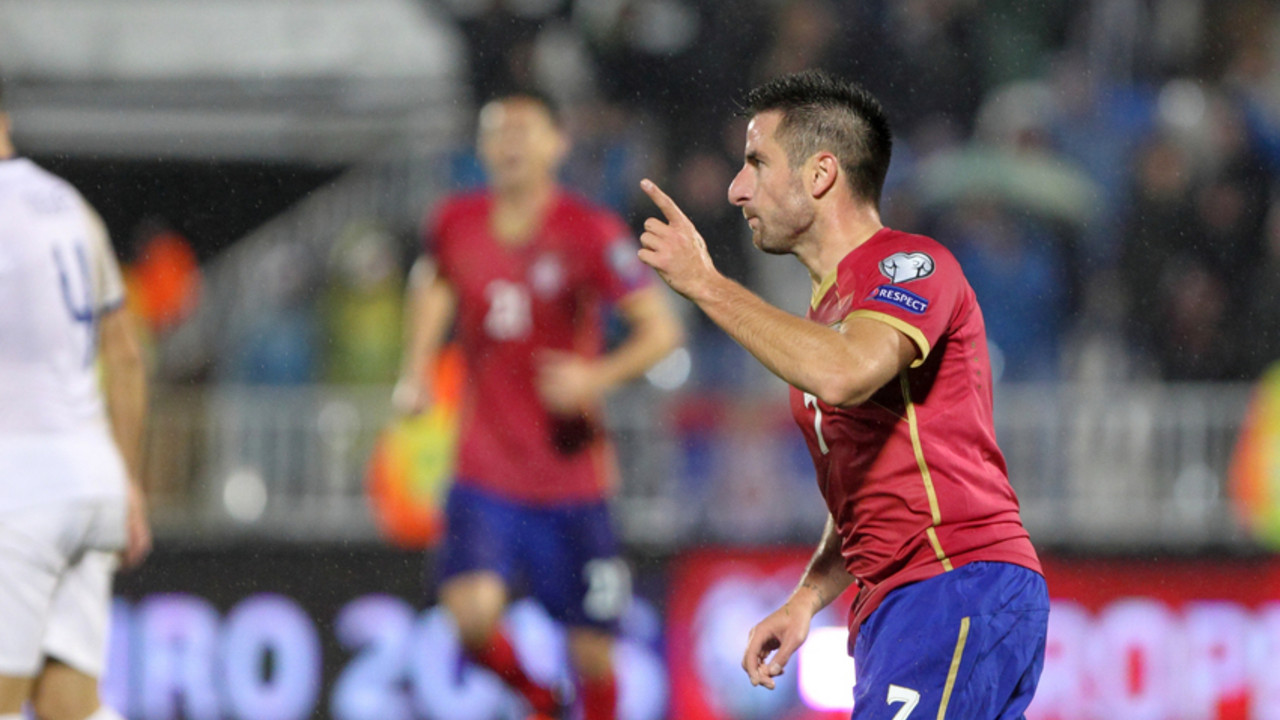 Zoran Tošić slavi gol u meču protiv Portugalije