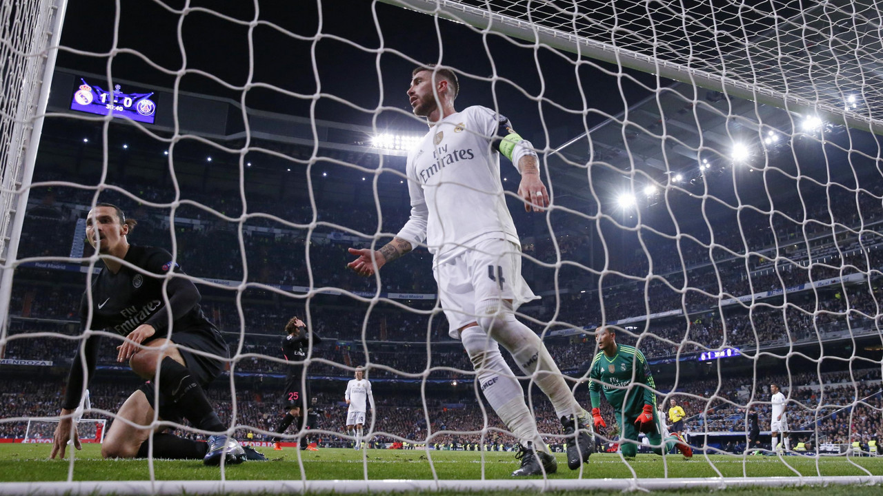 Serhio Ramos na meču Real Madrid - PSŽ