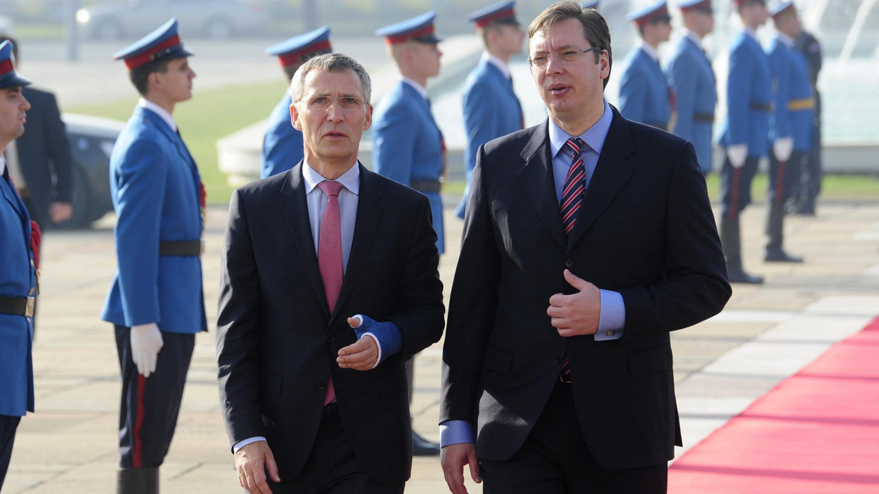 Jens Stoltenberg i Aleksandar Vučić