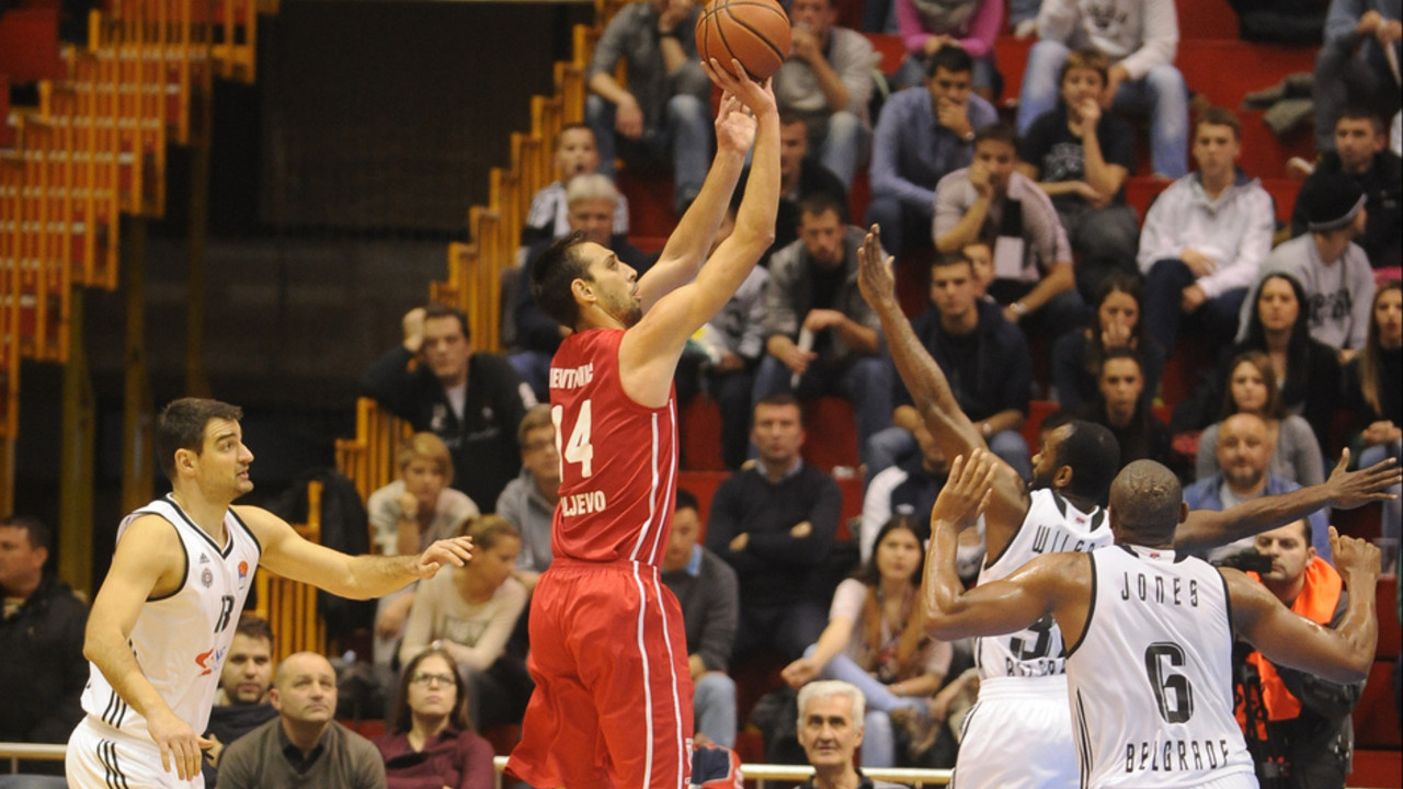 Nikola Jevtović u meču Partizan - Metalac