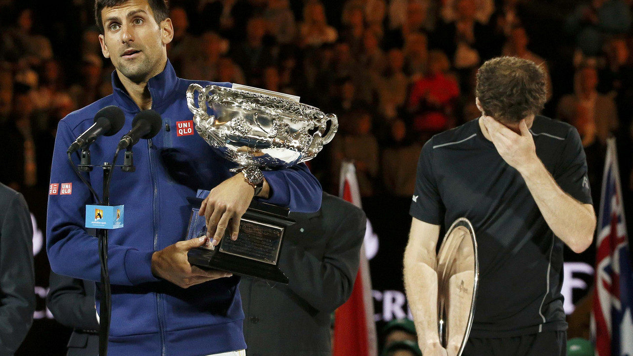Novak Đoković i Endi Marej na ceremoniji posle finala Australijan opena