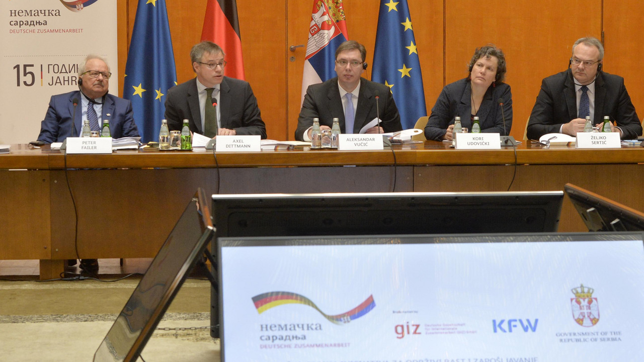 Aleksandar Vučić sa nemačkom delegacijom