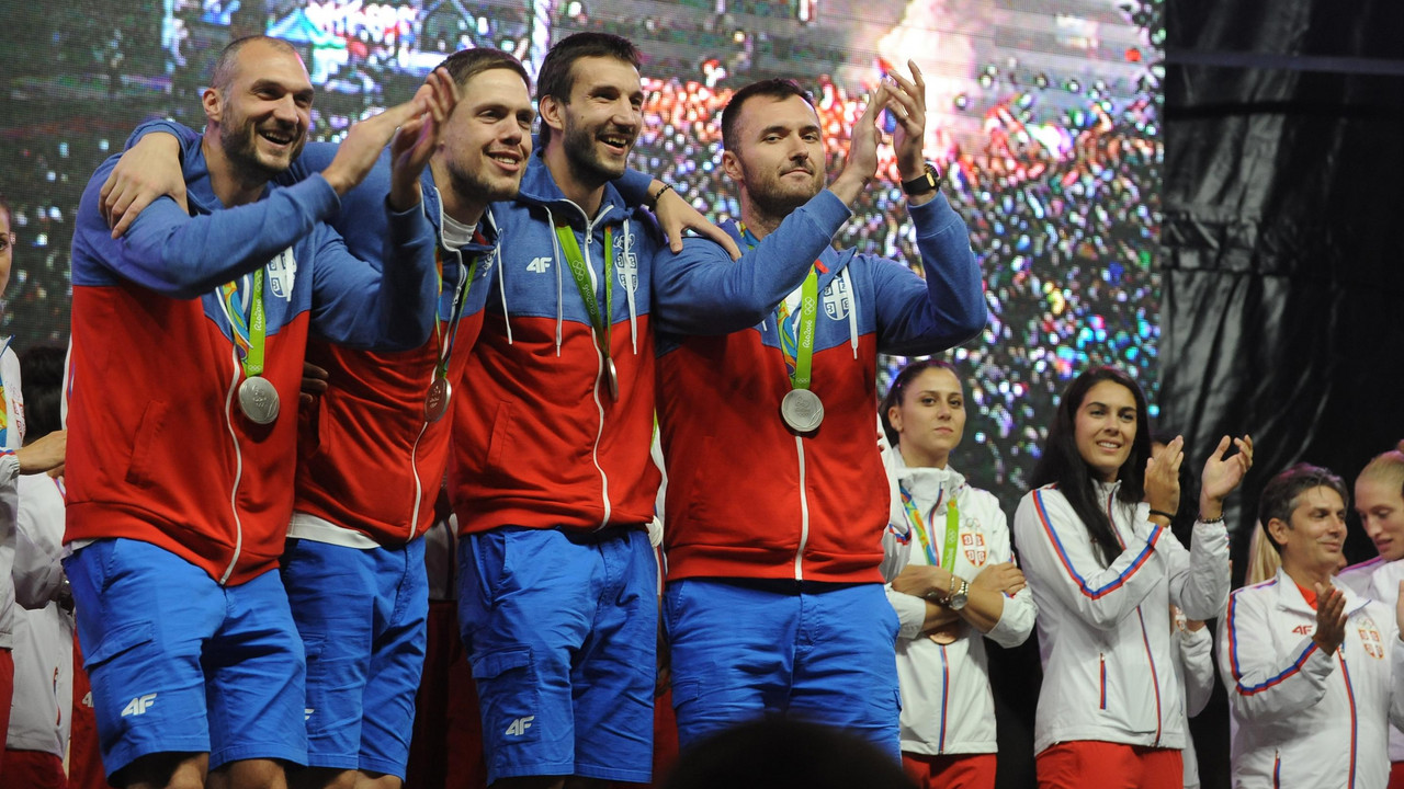 Marko Simonović, Vladimir Štimac, Stefan Birčević i Milan Mačvan po povratku sa OI u Riju