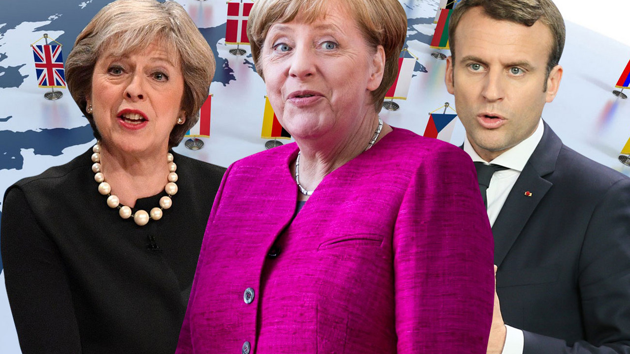 Tereza Mej, Angela Merkel, Emanuel Makron