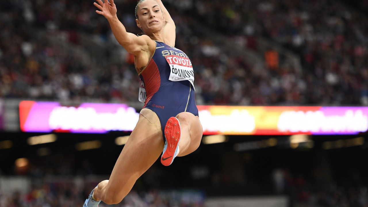 Ivana Španović tokom finala na Svetskom prvenstvu u Londonu
