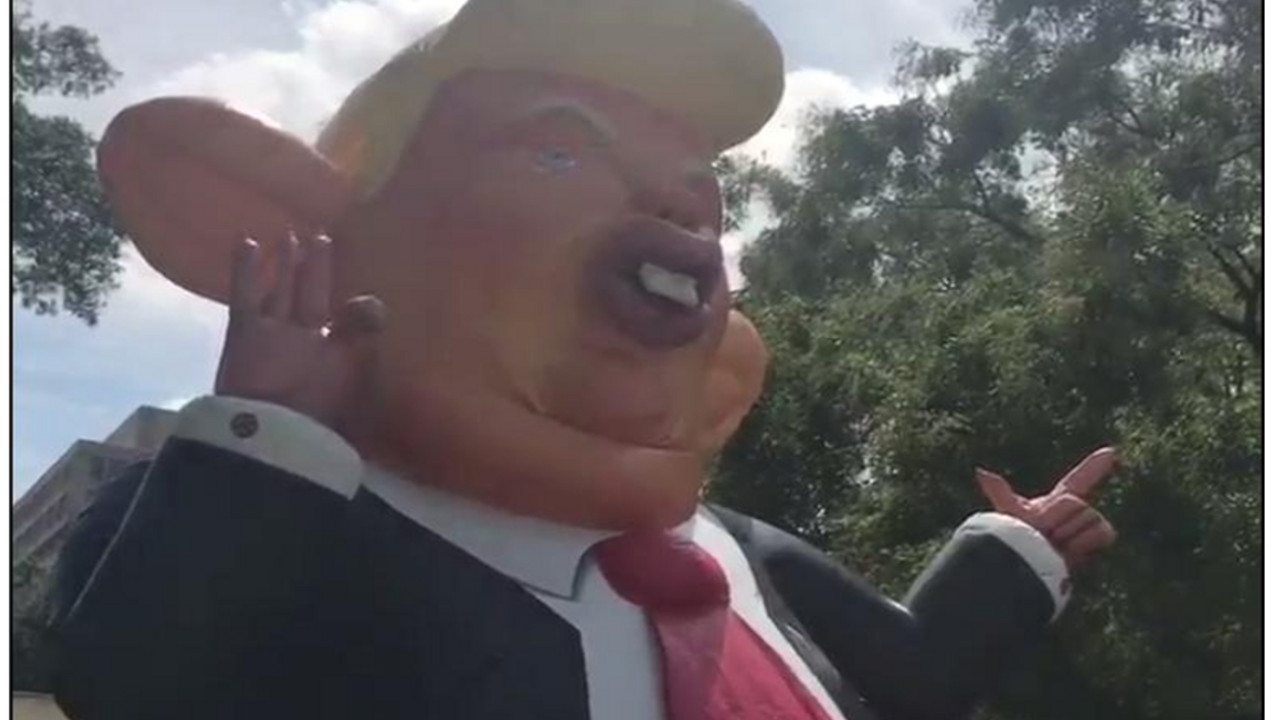 Lutka Donalda Trampa u obliku pacova