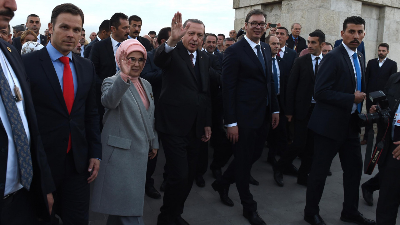 Siniša Mali, Redžep Tajip Erdogan sa suprugom i Aleksandar Vučić na Kalemegdanu