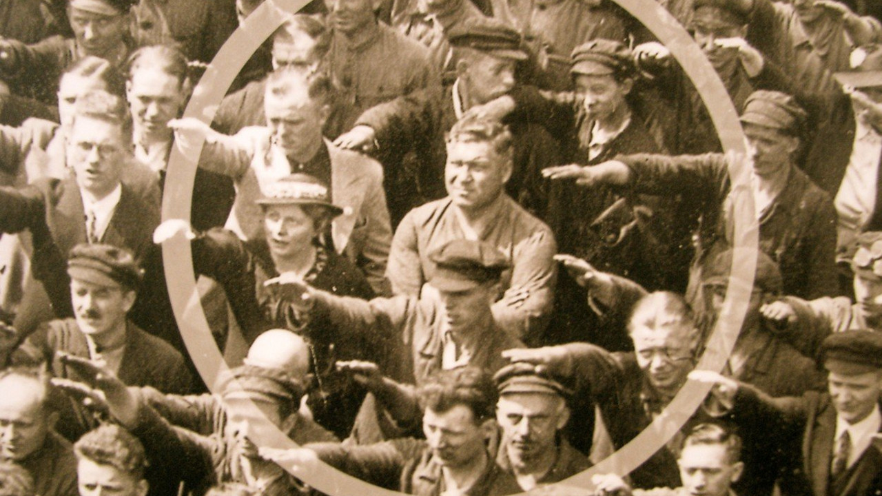 August Landmeser, Hitler, Hajl Hitler, nacistički pozdrav