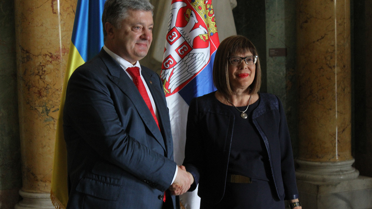 Maja Gojković i Petro Porošenko