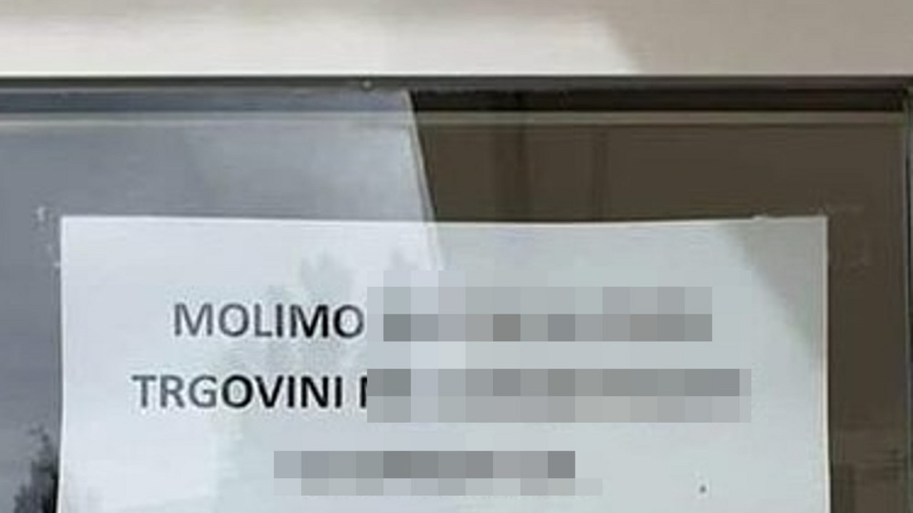 Natpis na prodavnici 