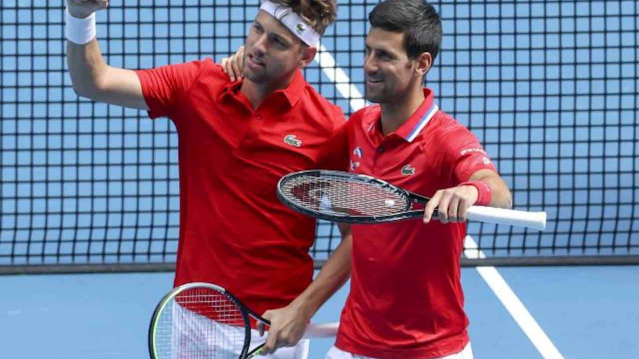Filip Krajinović i Novak Đoković