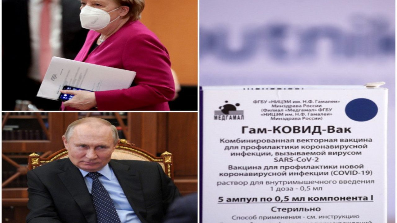 merkel, putin, sputnjik v