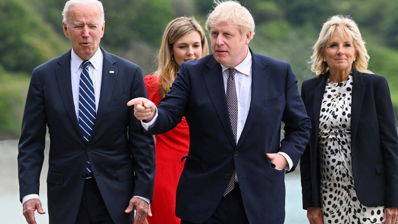 Džo Bajden i Boris Džonson sa suprugama