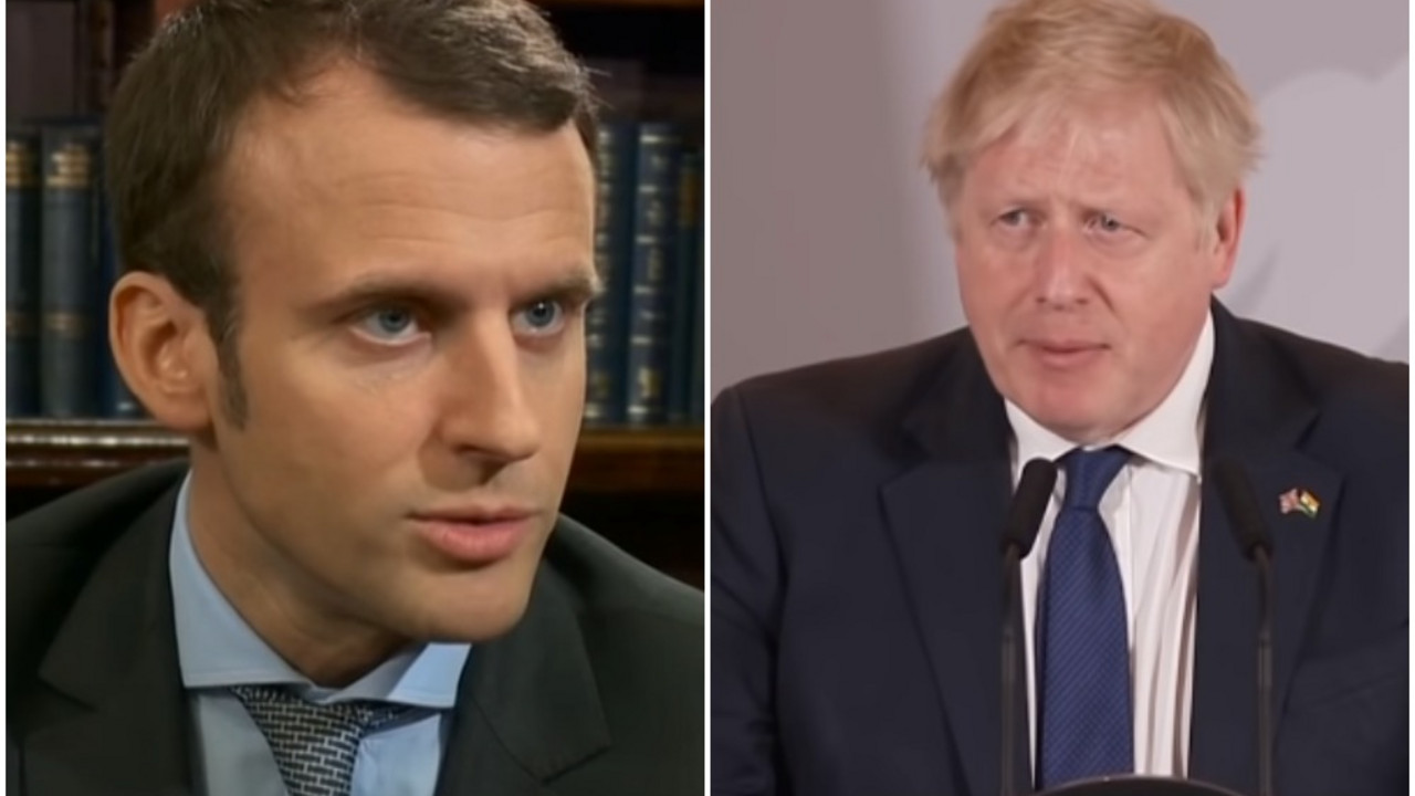 Boris Džonson i Emanuel Makron
