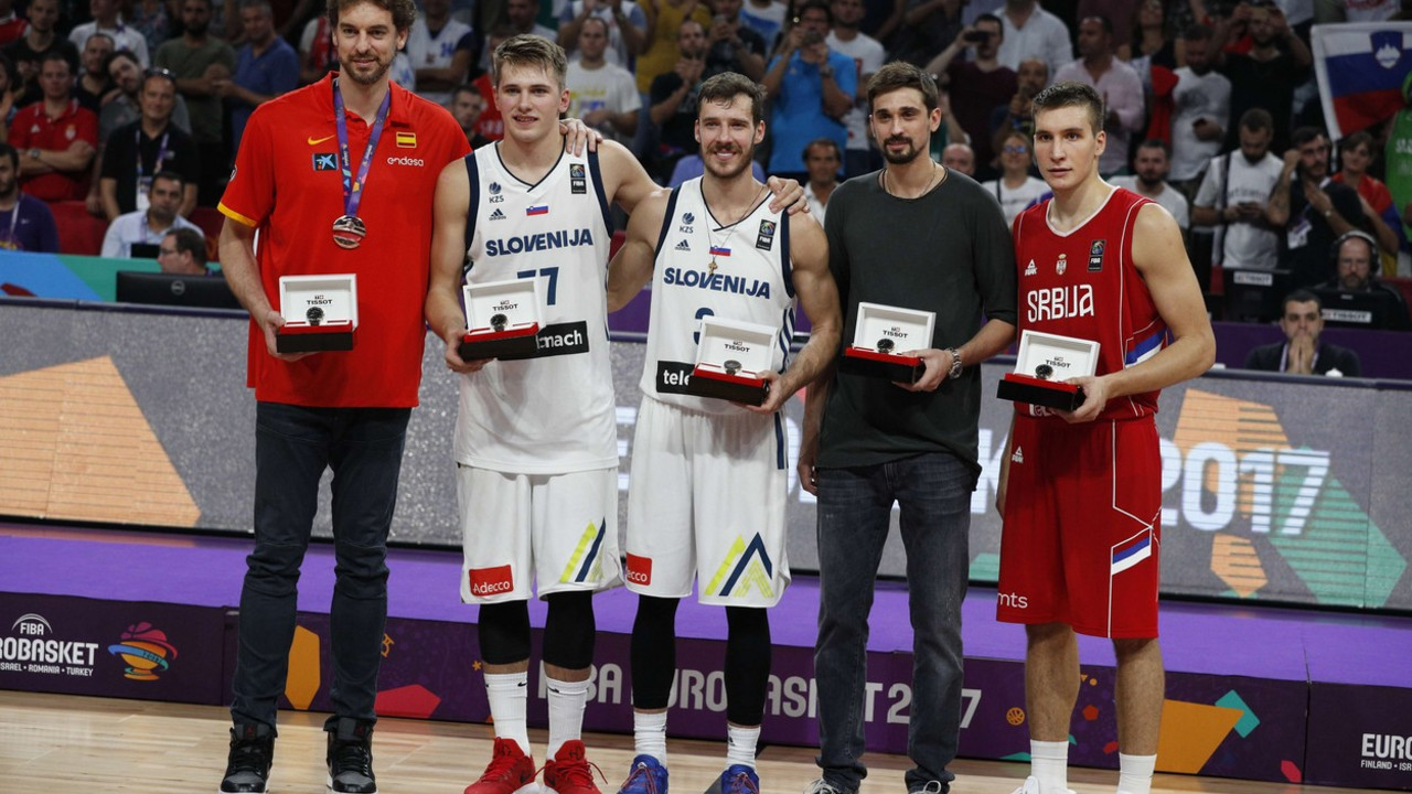 Pau Gasol, Luka Dončić, Goran Dragić, Aleksej Šved i Bogdan Bogdanović