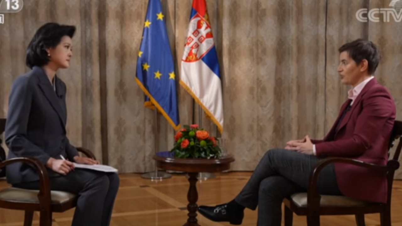 Ana Brnabić na kineskoj televiziji