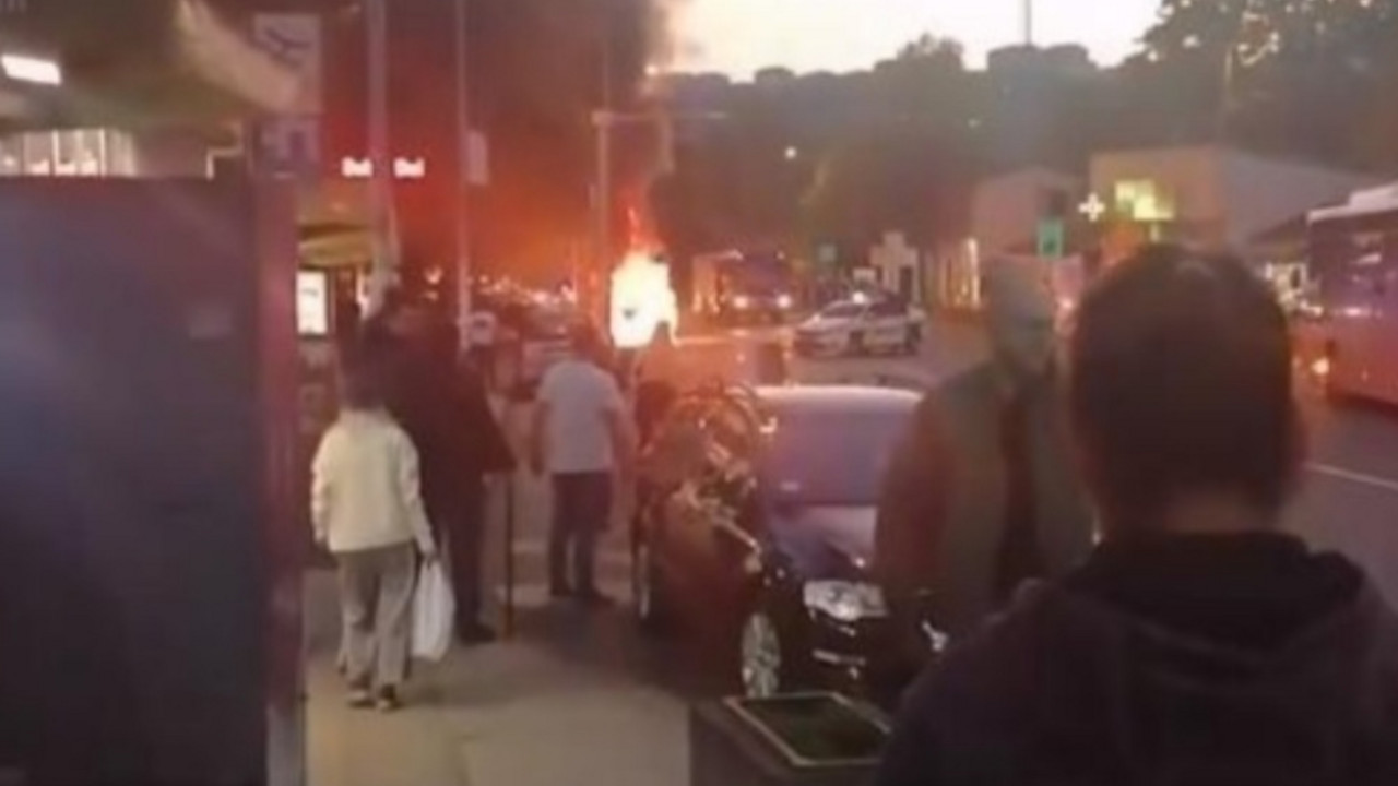 Kombi u plamenu na Miljakovcu